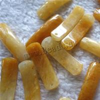 Natural Jade Pendants, Jade Yellow, polished, DIY, 35x10mm, 10PCs/Bag, Sold By Bag