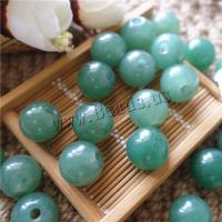 Natural Aventurine Beads Green Aventurine Round DIY & half-drilled 10mm Approx 3mm Approx Sold By Bag