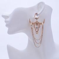 Crystal Earrings Zinc Alloy with Copper & Crystal & Resin for woman Sold By Pair