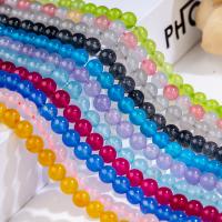 Perles de pierres précieuses mixtes, calcédoine, Rond, poli, plus de couleurs à choisir, 8mm, 65PC/brin, Vendu par brin