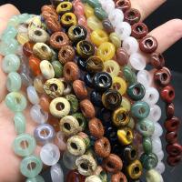 Mixed Gemstone Beads, Donut, polished, DIY & different materials for choice, more colors for choice, 5x10mm, Hole:Approx 4mm, Approx 20PCs/Strand, Sold By Strand
