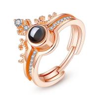 925 Srebro Miniaturowy pierścień palca projekcyjnego, biżuteria moda & z kamieniem, dostępnych więcej kolorów, 18.2mm, sprzedane przez PC