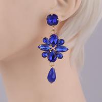 Crystal Earrings, Tibetan Style, with Crystal, for woman, more colors for choice, Sold By Pair