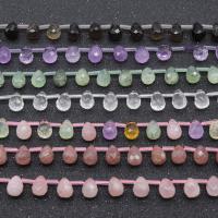 Mixed Gemstone Beads, Quartz, Teardrop, DIY & faceted, more colors for choice, 14x10mm, 27PC/Strand, Sold By Strand