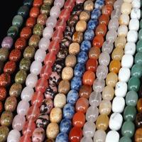 Perles de pierres précieuses mixtes, pierre gemme, tambour, poli, DIY & différents matériaux pour le choix, plus de couleurs à choisir, 10x14mm, Environ 28PC/brin, Vendu par brin