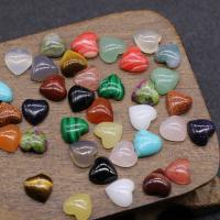 Pedras preciosas de cabochons , misto de pedras semi-preciosas, Coração, polido, DIY & materiais diferentes para a escolha, Mais cores pare escolha, 10mm, vendido por PC