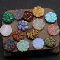 Mixed Gemstone Beads Flower polished DIY 20mm Sold By PC