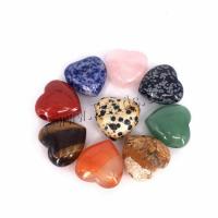 Смешанные Бусины Gemstone, Полудрагоценный камень, Сердце, полированный, DIY & различные материалы для выбора, Много цветов для выбора, 24x24x14mm, отверстие:Приблизительно 4mm, продается PC