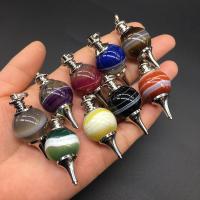 Agate Pendulum Pendant, polished, DIY, more colors for choice, 20x43mm, Sold By PC