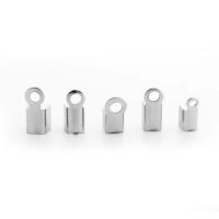 Stainless Steel Ribbon Crimp End, plated, DIY & different size for choice, 100PCs/Bag, Sold By Bag