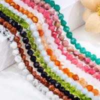 Mješoviti Gemstone perle, Dragi kamen, Krug, uglađen, Star Cut Faceted & različiti materijali za izbor & različite veličine za izbor, više boja za izbor, Približno 0.39m/Strand, Prodano By Strand