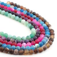 Natural Effloresce Agate Beads Lace Agate Round frosted nickel lead & cadmium free Sold By Strand