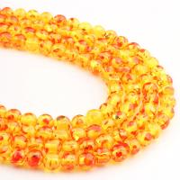 Plastic Beads, Round, yellow, 8x8x8mm, 48/Strand, Sold By Strand