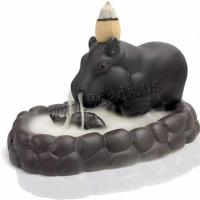 Backflow Incense Burner, Purple Clay, handmade, for home and office & durable, 130x60mm, Sold By PC