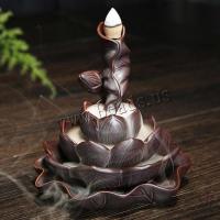 Backflow Incense Burner, Porcelain, handmade, for home and office & durable, 130x130x130mm, Sold By PC