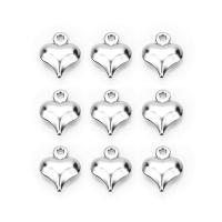 Stainless Steel Heart Pendants, plated, DIY, 7.50x9.50mm, 50PCs/Bag, Sold By Bag