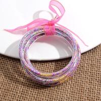 Silicone Bracelets, with Plastic Sequin, Donut, multilayer, more colors for choice, Sold By PC