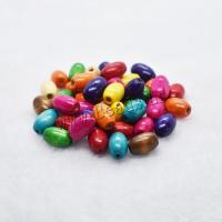 Wood Beads, Drum, random style & DIY, mixed colors, 15x10mm, Sold By Bag