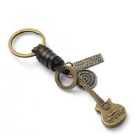 Schlüsselanhänger, Kunstleder, mit Zinklegierung, plattiert, Modeschmuck, 120x55mm, verkauft von PC