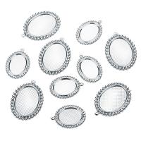Stainless Steel Cabochon Setting, plated, DIY & different size for choice, 10PCs/Bag, Sold By Bag