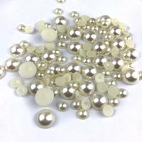 Kunststoff Cabochons, ABS Kunststoff, Dom, DIY & verschiedene Größen vorhanden & Nachahmung Perle, beige, ca. 5000PCs/Tasche, verkauft von Tasche