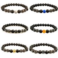 Gemstone Bracelets, Abrazine Stone, with Natural Stone, Round, different materials for choice & Unisex, more colors for choice, nickel, lead & cadmium free, 8mm, Sold By Strand