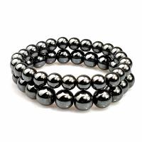 Hematite Bracelet, Round, Unisex & different size for choice, black, Sold Per Approx 7.5 Inch Strand