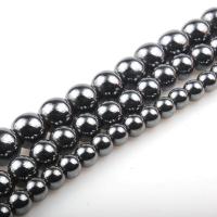Ikke-magnetiske Hæmatit perler, Runde, poleret, du kan DIY & forskellig størrelse for valg, sort, Solgt Per Ca. 15.7 inch Strand