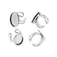 Stainless Steel Finger Ring Oval plated DIY & open Sold By Bag