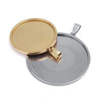 Stainless Steel Cabochon Setting Round plated DIY Sold By Bag