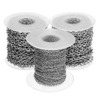 Stainless Steel Rolo Chain, plated, different size for choice, 10Yards/Spool, Sold By Spool