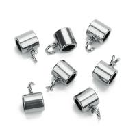 Stainless Steel Large Hole Beads plated DIY Approx 5mm Sold By Bag
