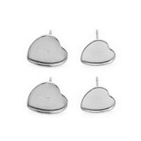 Edelstahl Ohrring Stecker, Herz, plattiert, DIY & verschiedene Größen vorhanden, 50PCs/Tasche, verkauft von Tasche