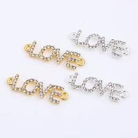 Letter Tibetan Style Connector, Alphabet Letter, plated, DIY & for woman & with rhinestone, more colors for choice, nickel, lead & cadmium free, 37x10x2.50mm, Sold By PC