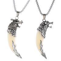 Tibetan Style Jewelry Necklace, with Stainless Steel, fashion jewelry & different styles for choice, white, 7CMx1.5CM, Sold By PC