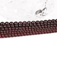 Natural Garnet Beads Round DIY wine red color Sold By Bag