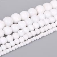 Hvid porcelæn perler, Hvidt porcelæn, Runde, du kan DIY & forskellig størrelse for valg, hvid, Hole:Ca. 1mm, Ca. 0.38m/Strand, Solgt af Strand