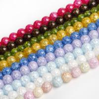 Perles cristal, Rond, DIY & normes différentes pour le choix & craquelure, plus de couleurs à choisir, Trou:Environ 1mm, Vendu par sac