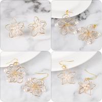 Fashion Iron Pendants Flower DIY & hollow mixed colors nickel lead & cadmium free Sold By Bag