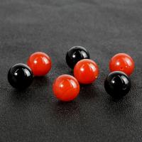 Agate Beads Black Agate with Red Agate Round DIY Approx 1-1.5mm Sold By PC