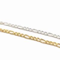 Iron Chain plated DIY & figaro chain nickel lead & cadmium free 4mm Sold By m