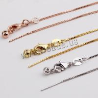 Brass Chain Necklace high quality plated box chain 1mm Sold Per Approx 18.5 Inch Strand