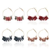 Tibetan Style Drop Earrings, Flower, more colors for choice, 50x39mm, 5Pairs/Bag, Sold By Bag