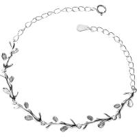 Cubic Zirconia Micro Pave Brass Bracelet Leaf platinum plated adjustable & for woman nickel lead & cadmium free Sold Per Approx 3.5 Inch Strand