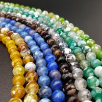 Achat Perlen, Feuerachat, rund, poliert, DIY & verschiedene Größen vorhanden, keine, verkauft von Strang