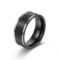 Rustfrit stål fingre Ringe, Stainless Steel, forgyldt, forskellig størrelse for valg & for mennesket, sort, 10pc'er/Lot, Solgt af Lot