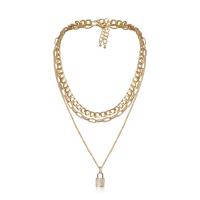 Multi Layer Necklace Iron with Zinc Alloy plated fashion jewelry & for woman nickel lead & cadmium free Sold By Strand