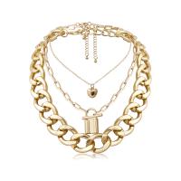 Multi Layer Necklace, Iron, plated, fashion jewelry & for woman, gold, nickel, lead & cadmium free, Sold By Strand