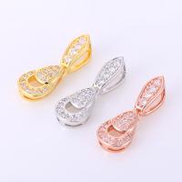 Brass Clasp, plated, DIY & micro pave cubic zirconia, more colors for choice, 25x9mm, Sold By PC