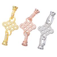 Brass Clasp, plated, DIY & micro pave cubic zirconia, more colors for choice, Sold By PC